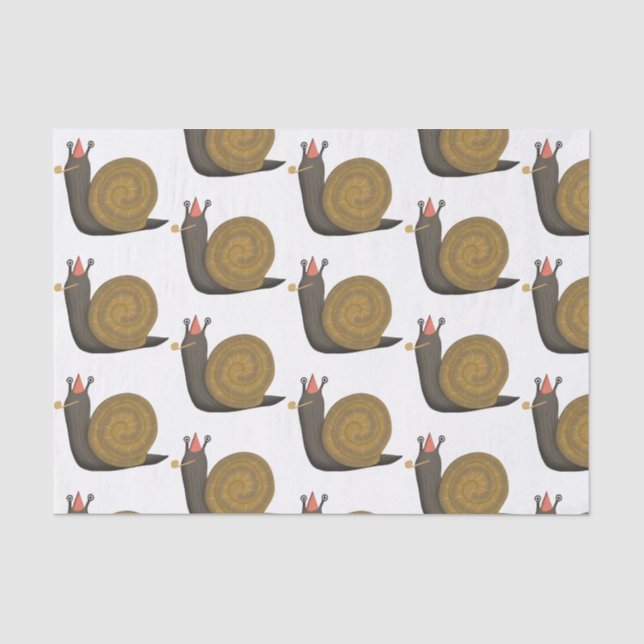 Party Snail Illustration Seidenpapier (Vorderseite)