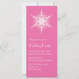 Party Snowy Fuchsia Snowflake Einladung