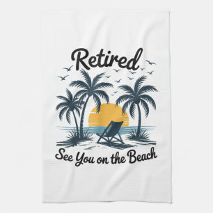 Party Sommer Ruhestand Bis Bald Am Strand Geschirrtuch