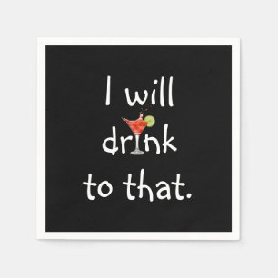 Party Spaß Text mit Cocktail Serviette