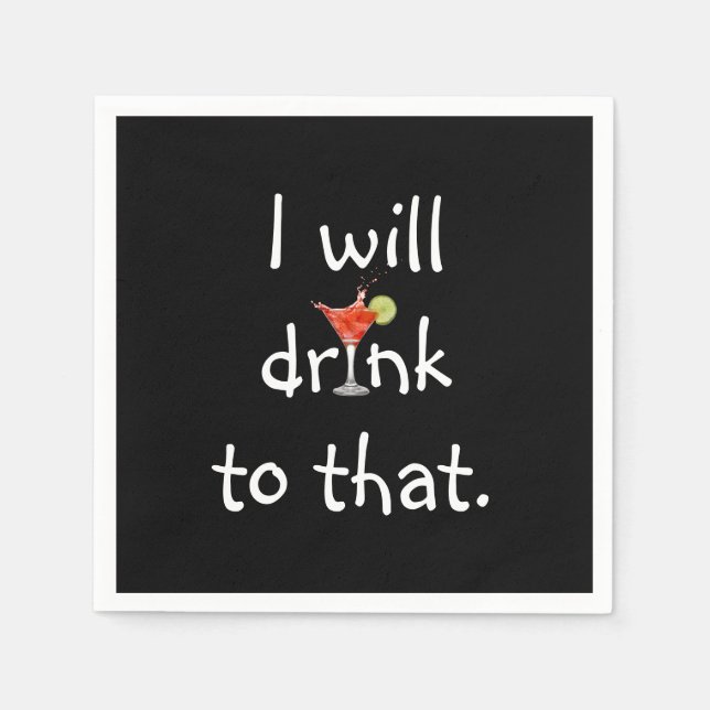 Party Spaß Text mit Cocktail Serviette (Vorderseite)