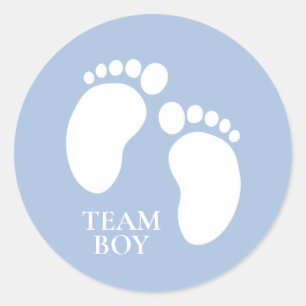 Party-Spieldekoration von Team Boy Gender Runder Aufkleber