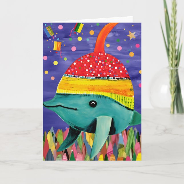 Party Splash Whale: Niedliche Kindergeburtstag Car Karte (Vorderseite)