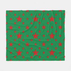 Party Stars Red auf Green Fleecedecke
