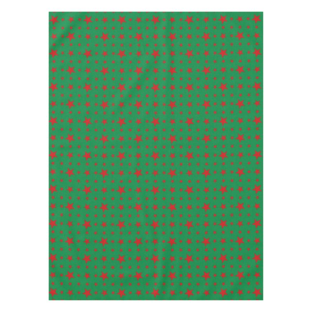 Party Stars Red auf Green Tischdecke (Vorderseite)