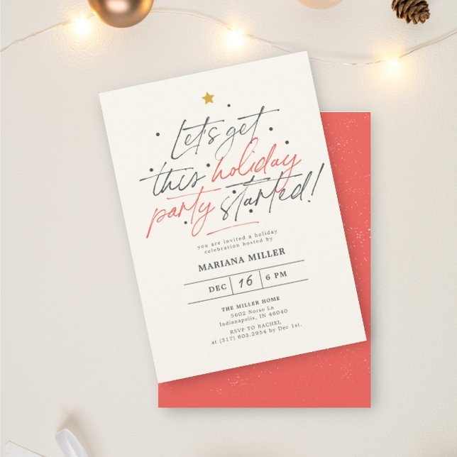 Party startete Script Red Christmas Holiday Party Einladung (Von Creator hochgeladen)