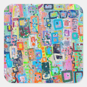 Party-Sticker blockieren Quadratischer Aufkleber