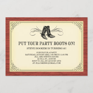 Party-Stiefel alte Western-Einladungen Einladung