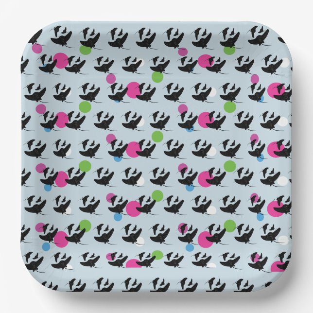 Party Stingray farbiges Muster Pappteller (Vorderseite)
