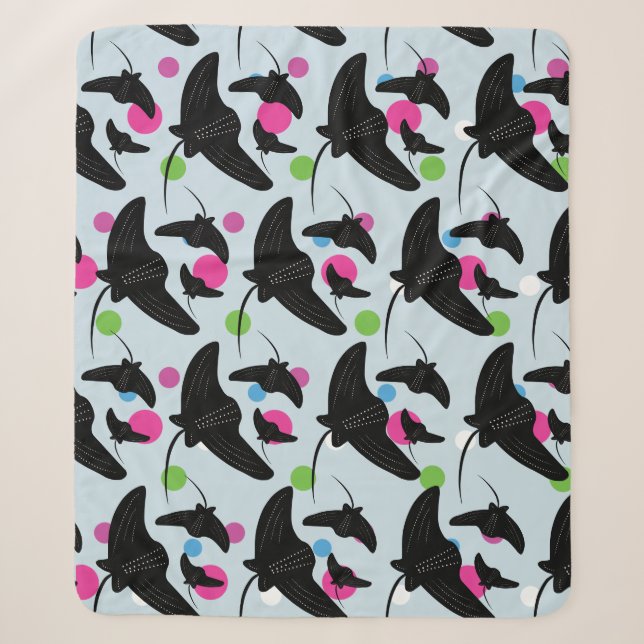 Party Stingray farbiges Muster Sherpadecke (Vorderseite)