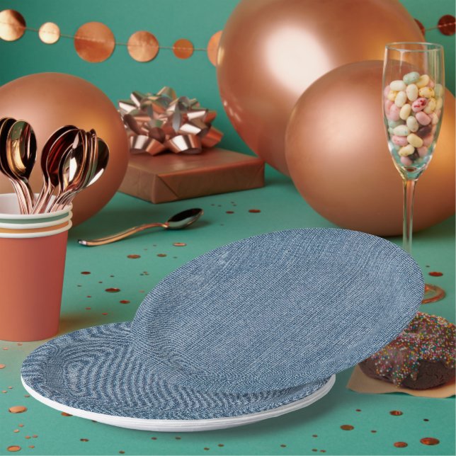 Party Supply Blue Jean Denim Pappteller (Multi)