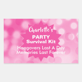 Party Survival Kit DIY Gefallen Rechteckiger Aufkleber