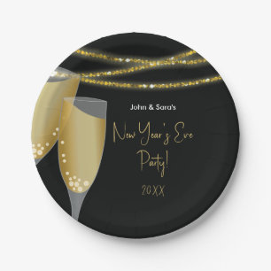 Party Sylvesterabends des Champagne- u. Pappteller