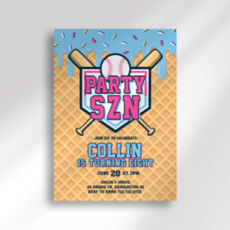 Party Szn Eis Drip Baseball Geburtstag Einladung