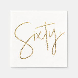 PARTY TABLE sechzig Drehbuch moderne 60 Gold Glitz Serviette