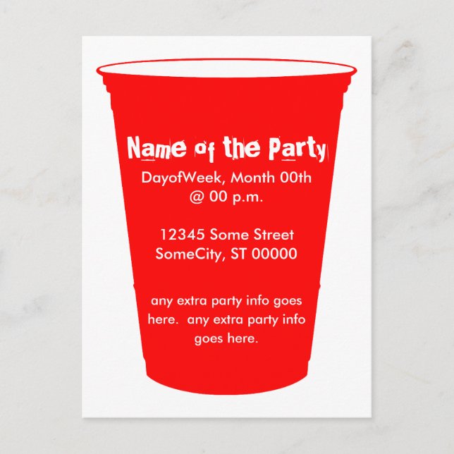 Party Tasse laden Einladungspostkarte (Vorderseite)