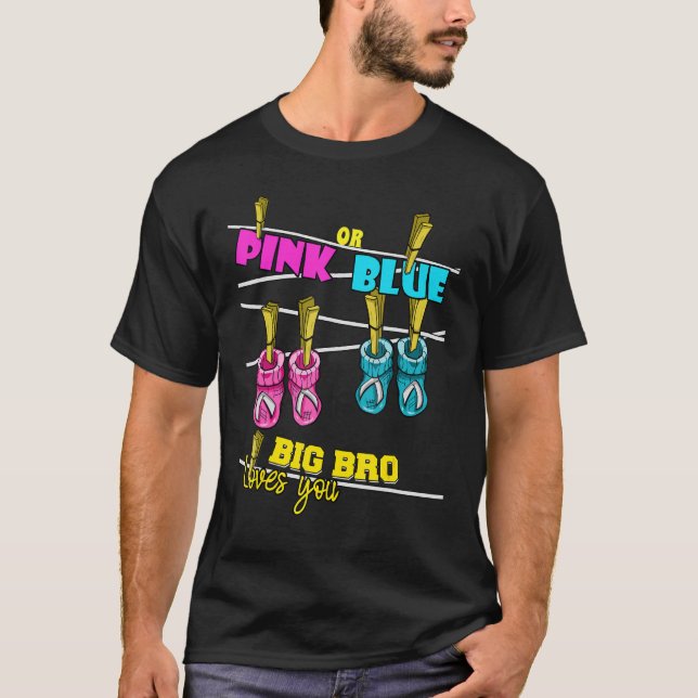 Party Team Baby Shower Pinkness Blue T-Shirt (Vorderseite)