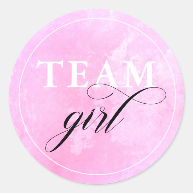 Party Team Girl Runder Aufkleber (Vorderseite)