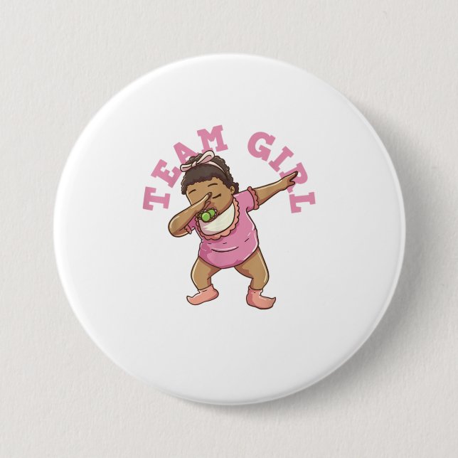Party Team Girl TShirt für Gender Reveal Button (Vorderseite)