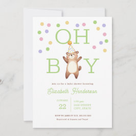 Party Teddy Bear Oh Boy Baby Shower Invitation Einladung
