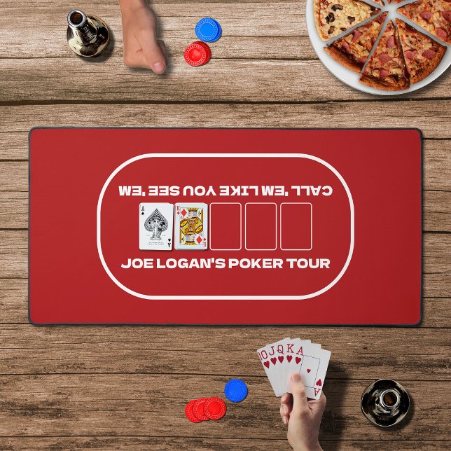 Party Texas Hold'em Red White Poker Table Schreibtischunterlage (In Situ)