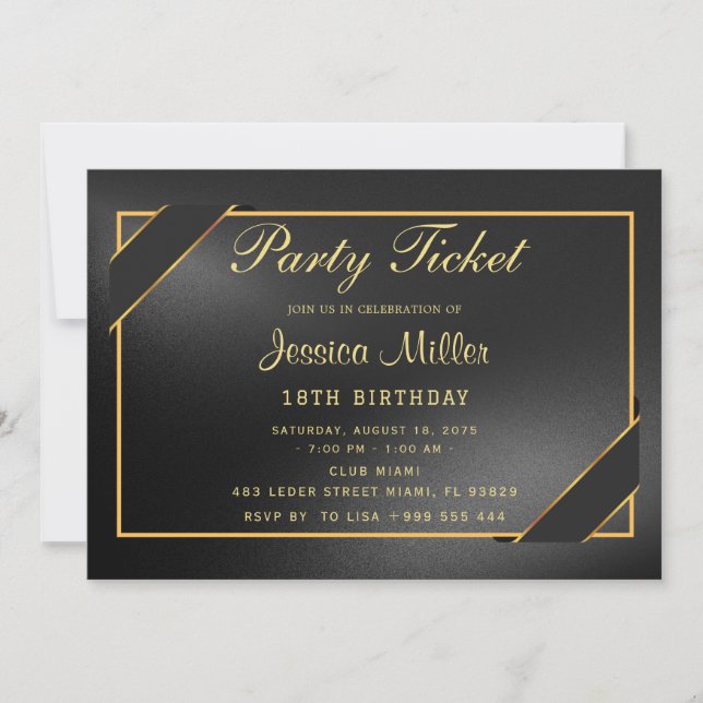 Party-Ticket-Einladung Einladung (Vorderseite)