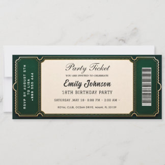 Party-Ticket-Einladungen 2026 Einladung