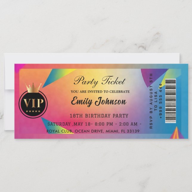  Party ticket invitations  (Devant)