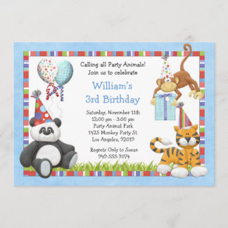 Party-Tier-Geburtstags-Party Einladung