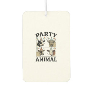 Party-Tier-Kuh-Vintage-Stich-T-Shirt-Design_ Autolufterfrischer