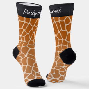 "Party Tier" Orangefarbene Giraffenfelder Tierwerb Socken