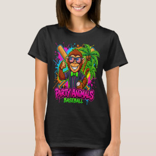 Party-Tiere Baseball Lustiger Affe T-Shirt