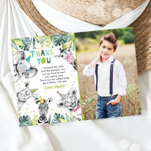 Party Tiere Boy Safari Tiere Danke Karte