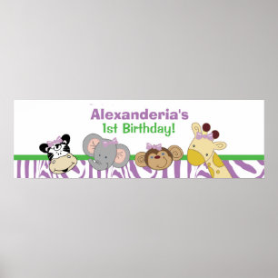 Party Tiere Custom Birthday Banner Poster drucken