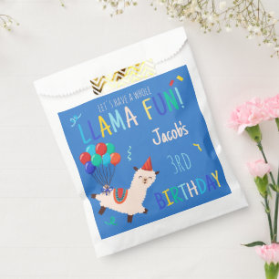 Party-Tiere Llama Geburtstagsjungen Blau Geschenktütchen