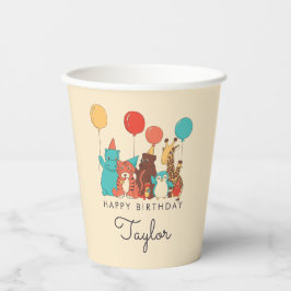Party-Tiere Tiger, Pinguin, Nilpferd Kindergeburts Pappbecher