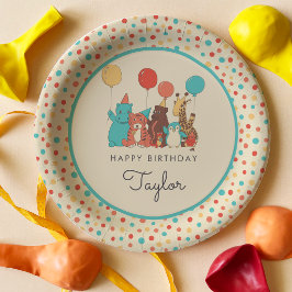 Party-Tiere Tiger, Pinguin, Nilpferd Kindergeburts Pappteller