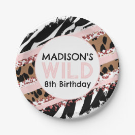 Party Tiere Wild Safari Pink Girl Geburtstagspapie Pappteller