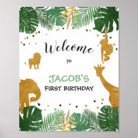 Party Tiere Willkommen Sign Zoo Safari Jungle