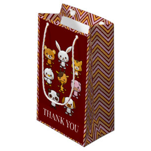 Party Tiere, Zickzack danke Ihnen für Tasche Kleine Geschenktüte