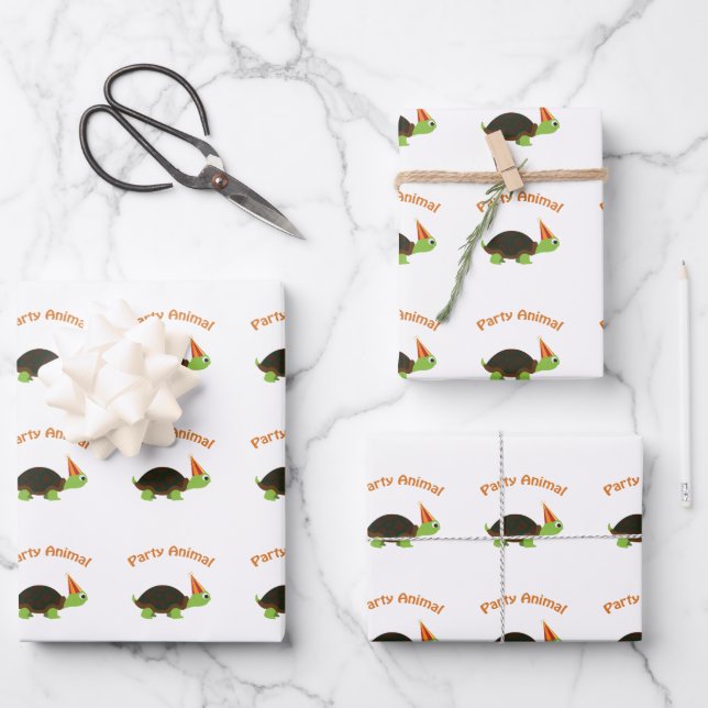 Party Tierschildkröte Geschenkpapier Set (Vorderseite)