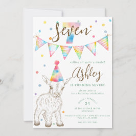 Party Tierziege 7. Geburtstag Einladung für Kinder