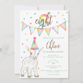 Party Tierziege 8. Geburtstag Einladung für Kinder