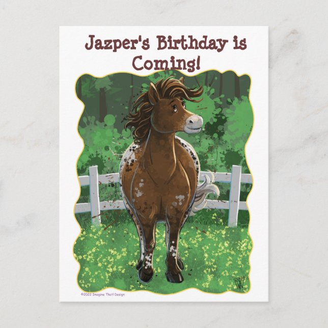 Party Time Appaloosa Pferd Ankündigungspostkarte (Vorderseite)