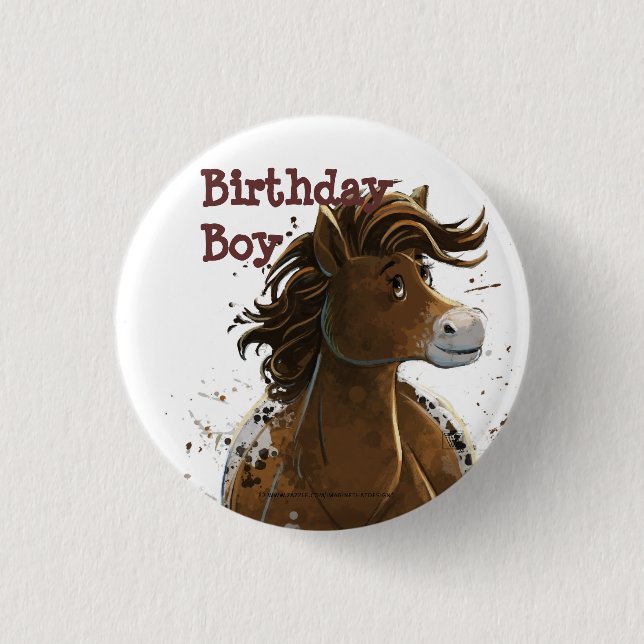 Party Time Appaloosa Pferd Button (Vorderseite)