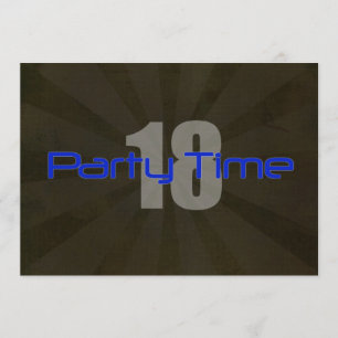 Party Time Black Gray Junge 18. Geburtstag Einladu Einladung