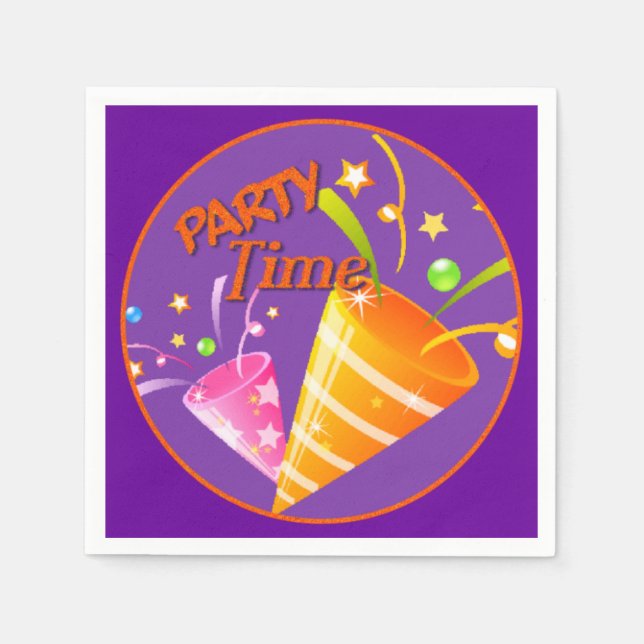 Party Time Celebration Party Napkins Serviette (Vorderseite)