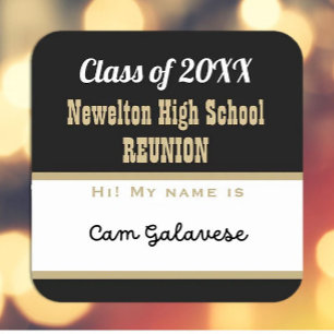 Party Time! Classe Reunion Matte nom étiquette Sti