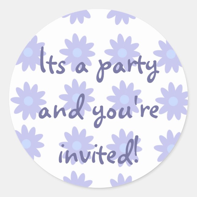 Party Time Collection Lila Runder Aufkleber (Vorderseite)