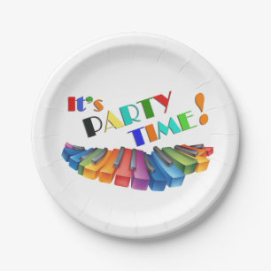 Party Time Color Tastatur Pappteller